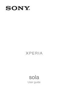 Sony Xperia Sola manual. Tablet Instructions.